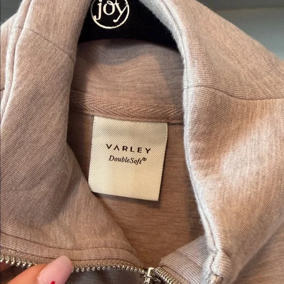 Varley DoubleSoft Zip-Up in Soft Beige - Picture 2 of 6